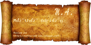 Máthé Adrián névjegykártya